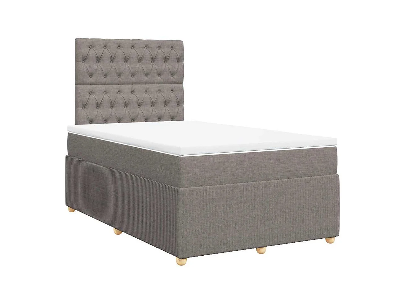 Sommier à lattes de lit avec matelas Taupe 120x200 cm Tissu