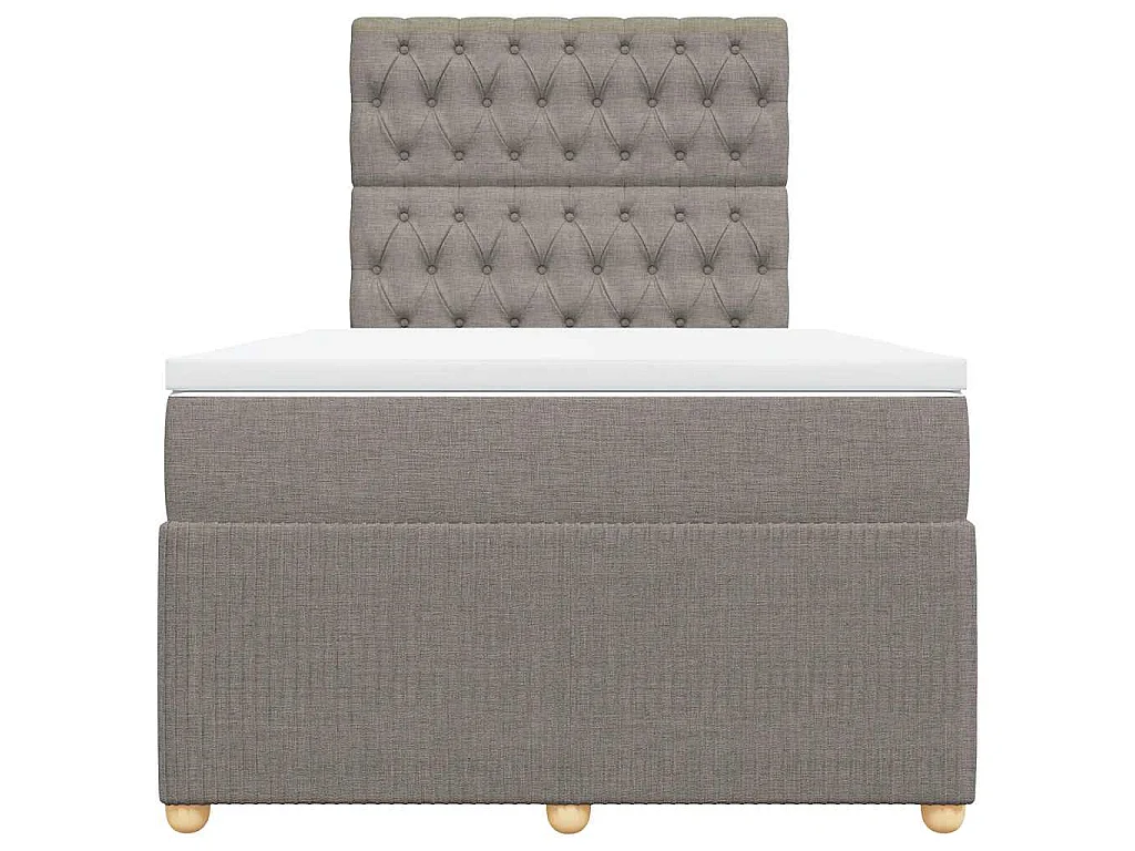 Boxspringbett mit Matratze Taupe 120x200 cm Stoff