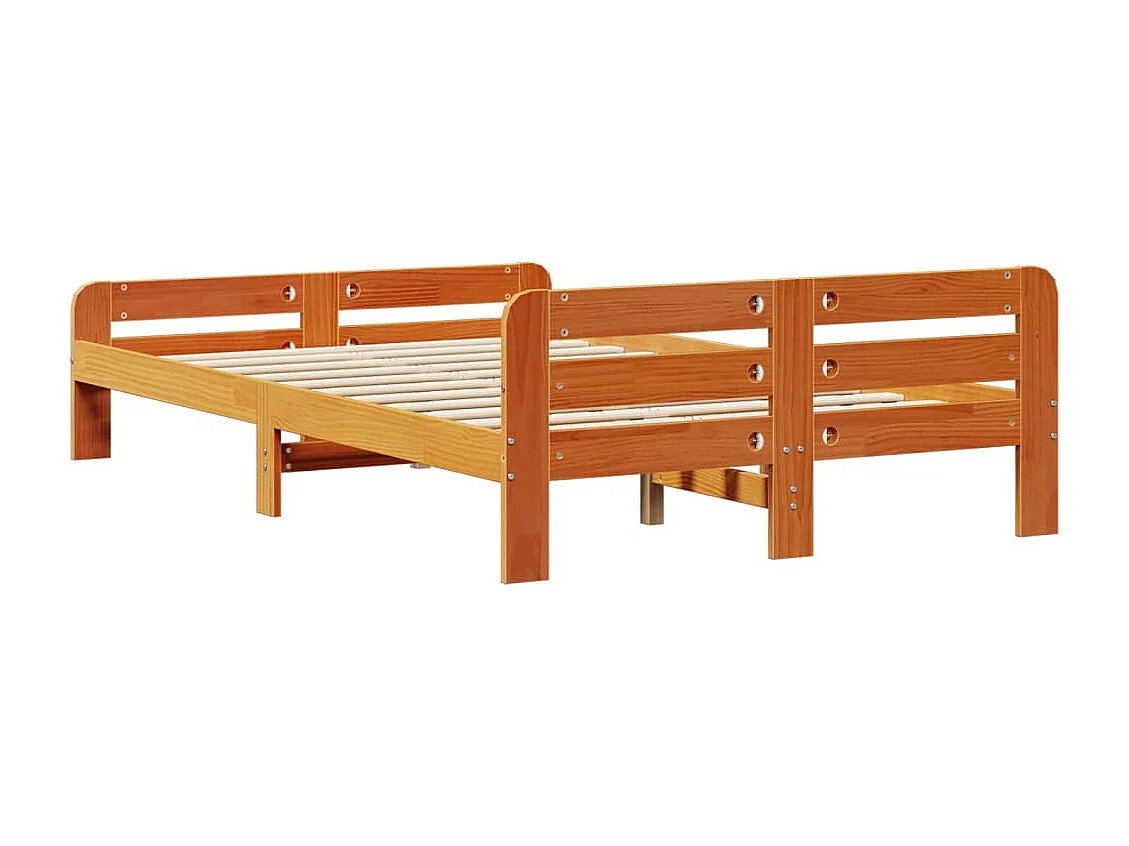 Bedframe zonder matras massief grenenhout wasbruin 120x200 cm