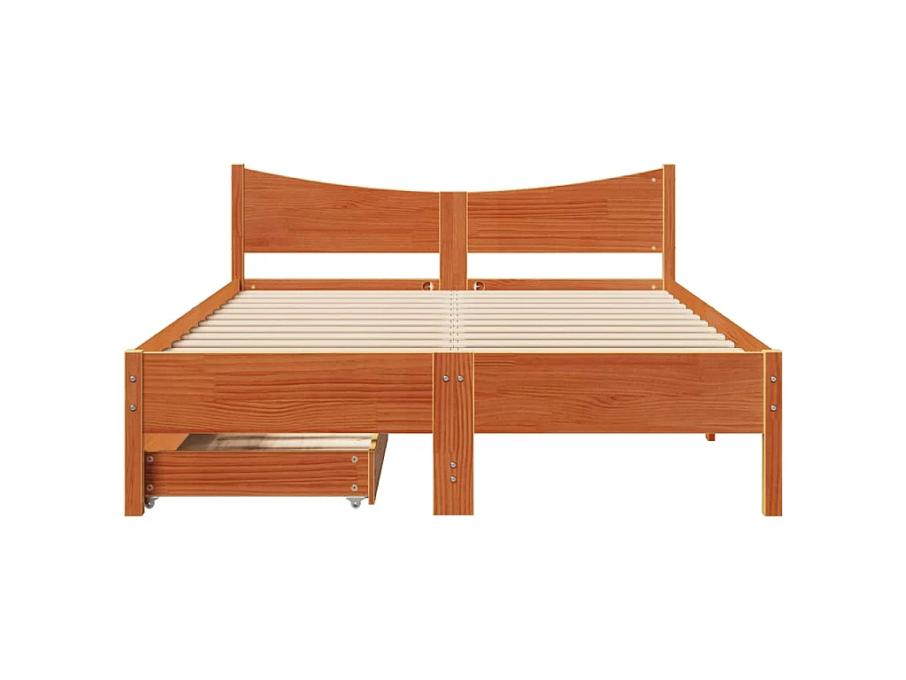 Giroletto Cassetti Marrone Cera 120x190 cm Legno Massello Pino