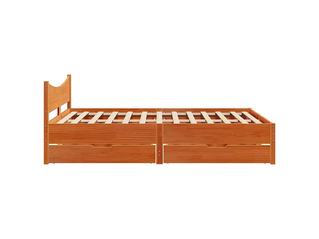Giroletto Cassetti Marrone Cera 120x190 cm Legno Massello Pino