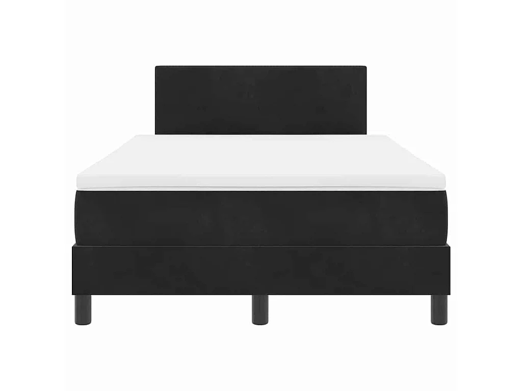 Cama tipo Box Spring con cabecera Negro 120 x 200 cm Terciopelo