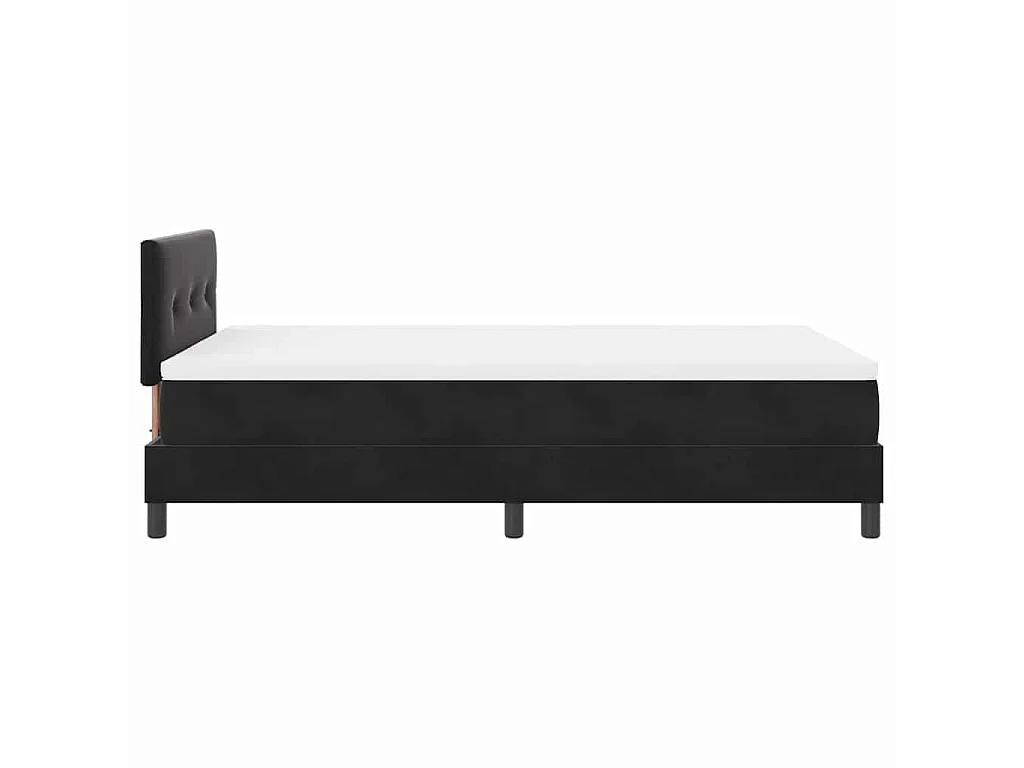 Cama tipo Box Spring con cabecera Negro 120 x 200 cm Terciopelo