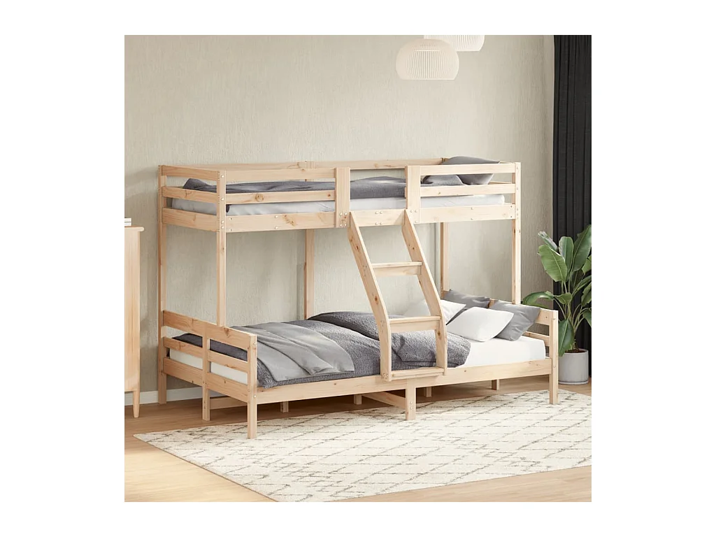 Lit superposé sans matelas 90x200/120x200 cm bois massif