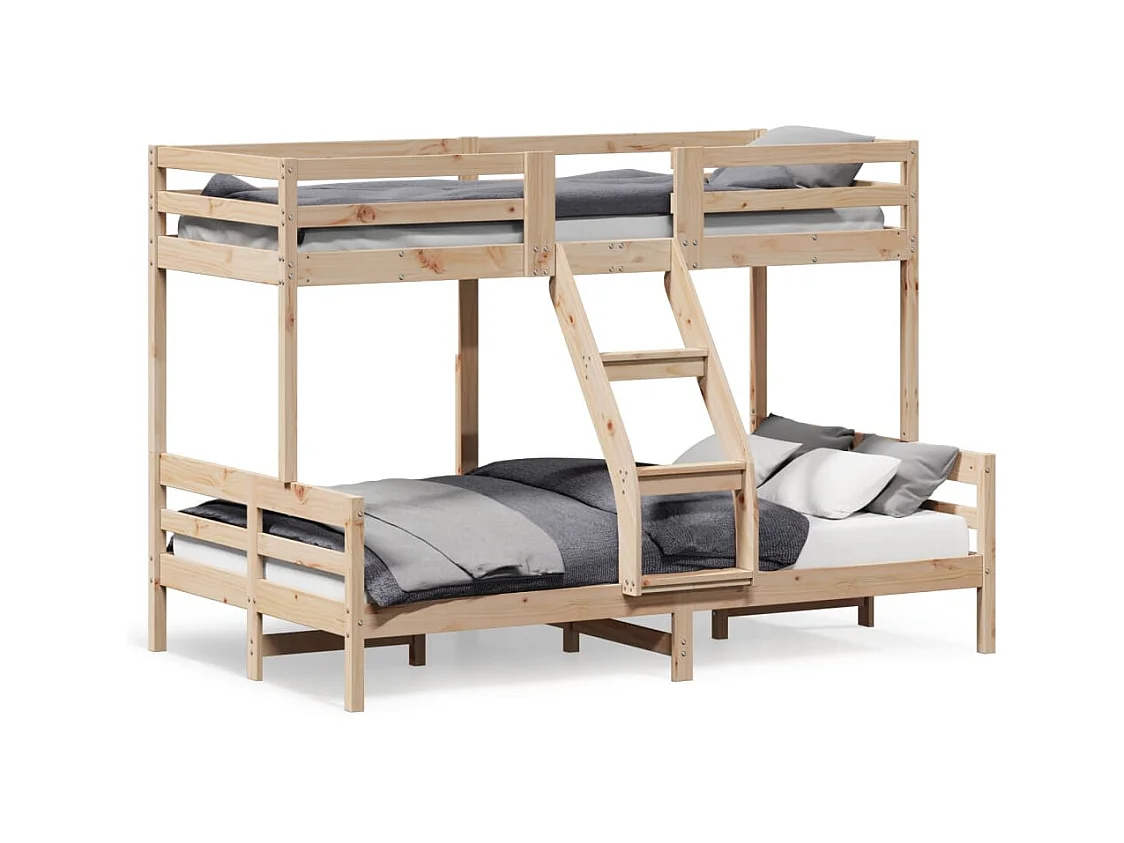 Lit superposé sans matelas 90x200/120x200 cm bois massif