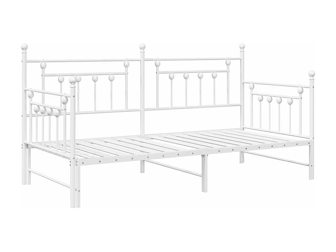 Estructura de cama de día Blanco 100 x 190 cm Acero