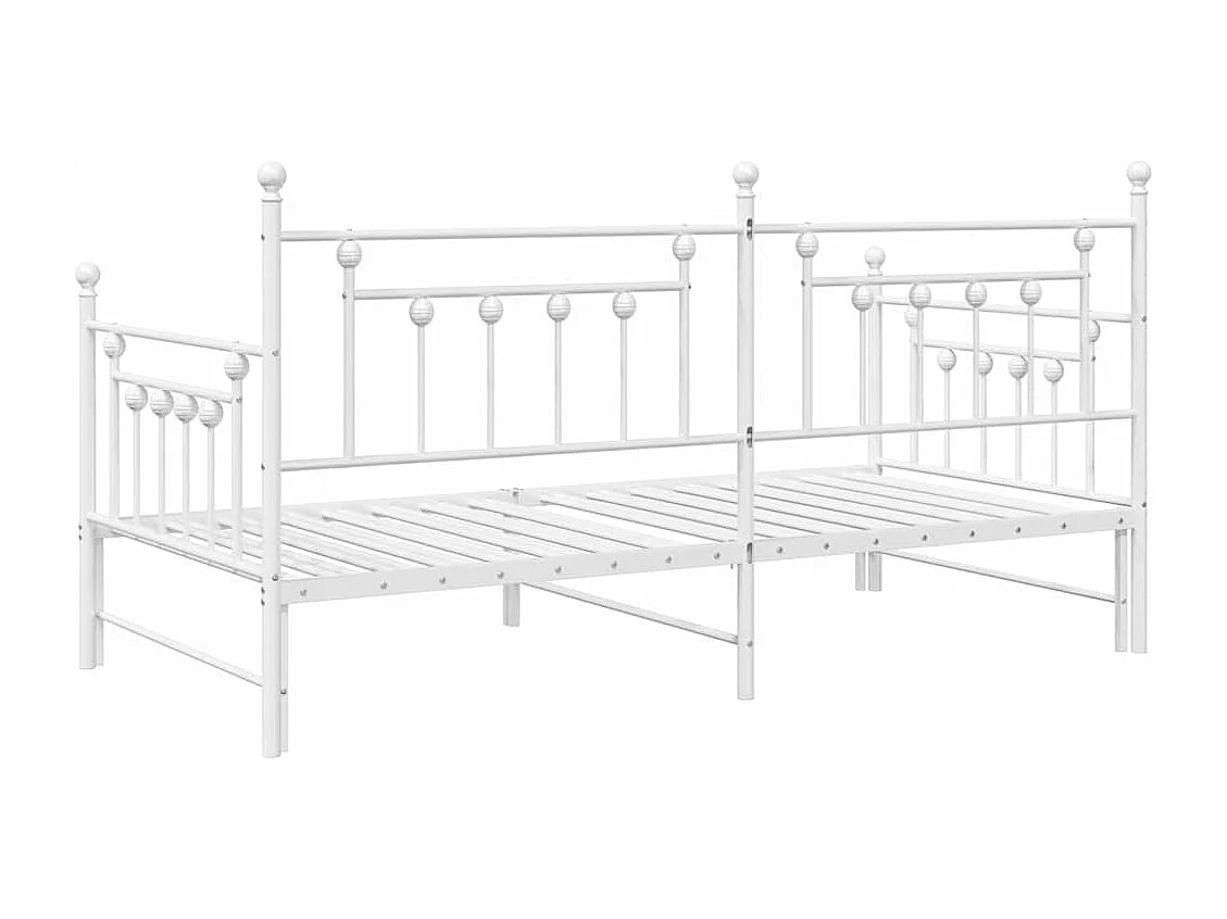 Cadre de lit de jour Blanc 100 x 190 cm Acier