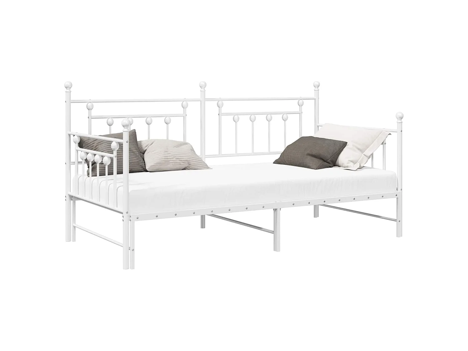 Bedframe voor een daybed Wit 100 x 190 cm Staal