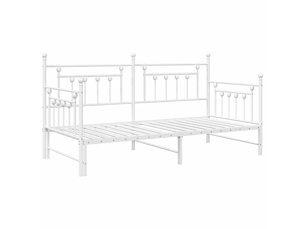 Bedframe voor een daybed Wit 100 x 190 cm Staal