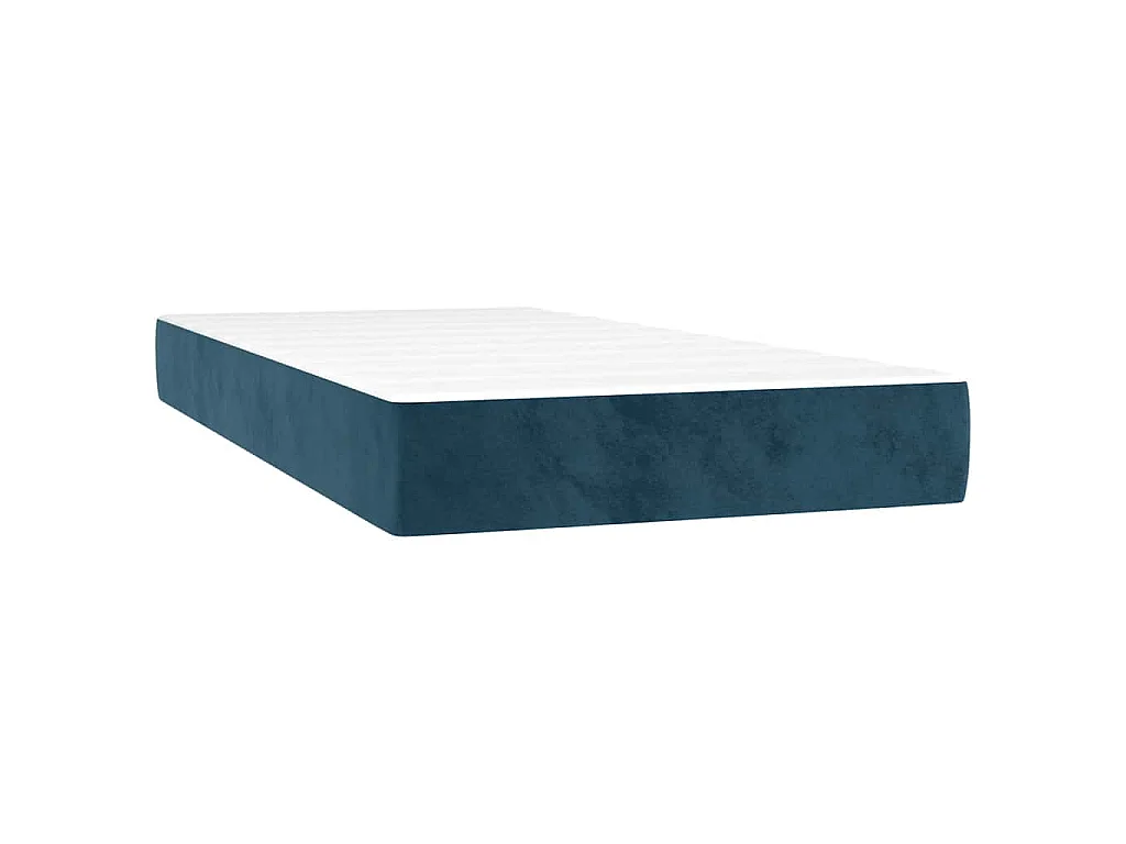 Giroletto a Molle con Materasso Blu Scuro 120x190 cm in Velluto
