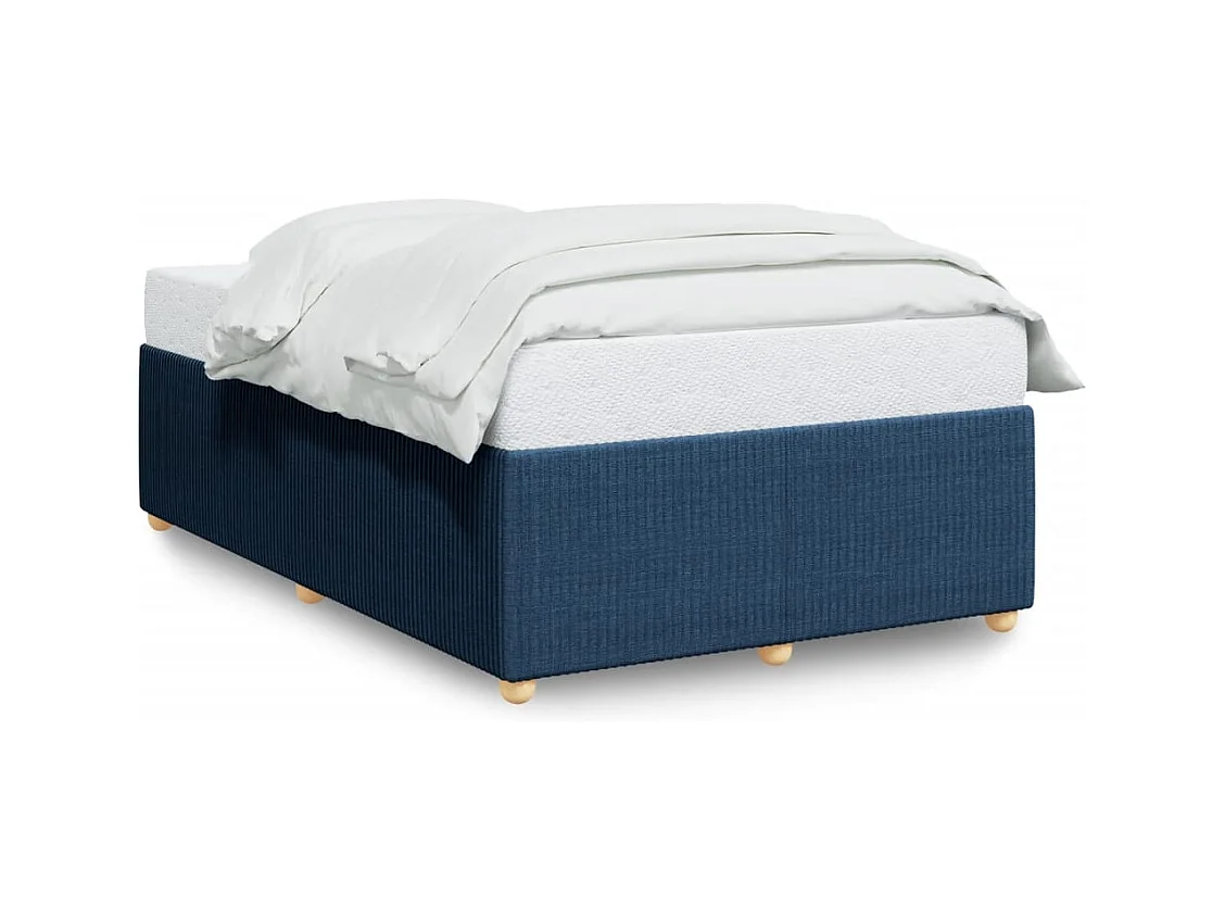 Cadre de lit sans matelas bleu 120x190 cm tissu