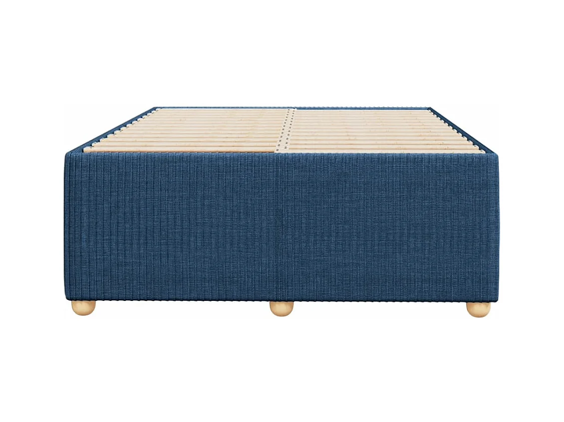 Cadre de lit sans matelas bleu 120x190 cm tissu