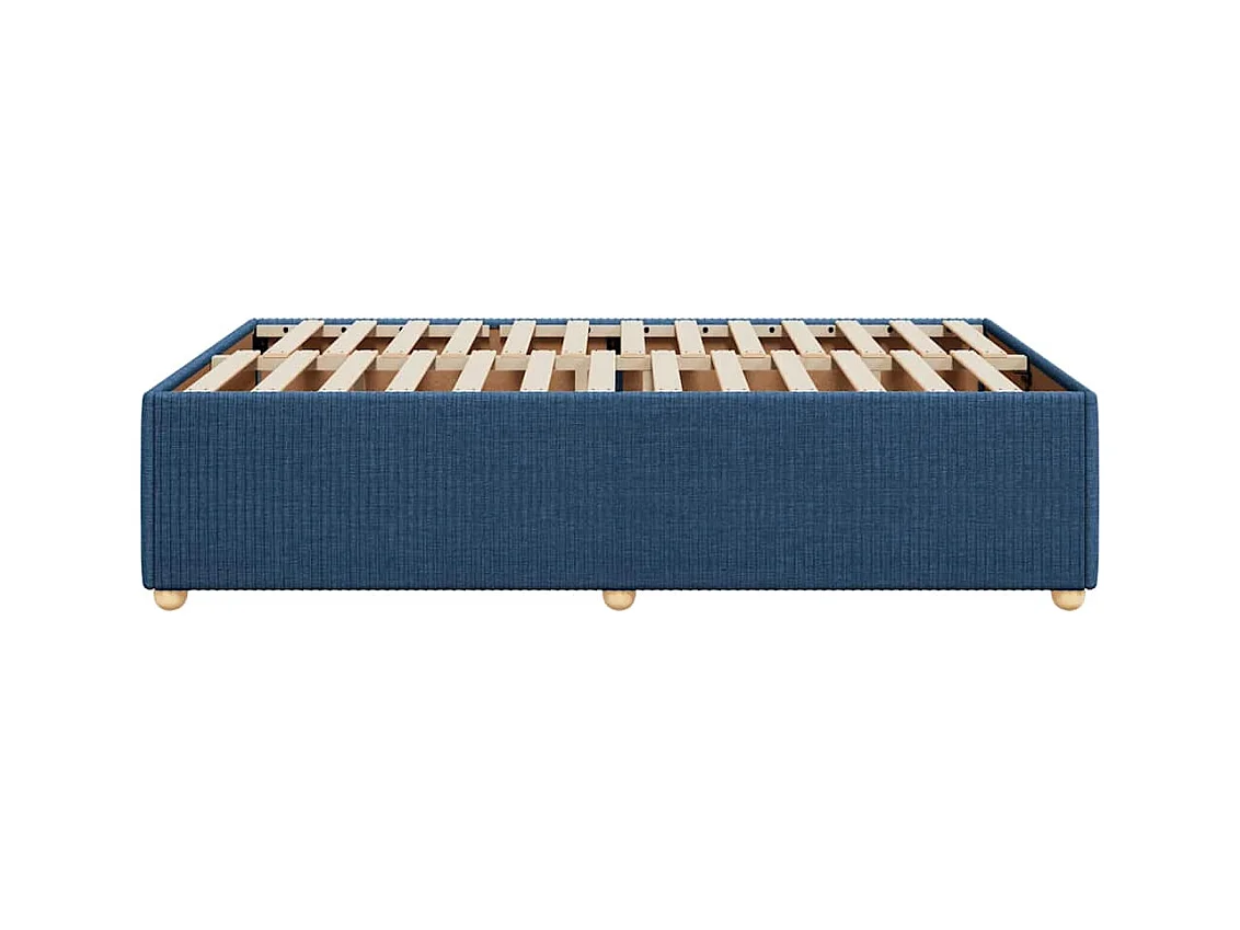 Cadre de lit sans matelas bleu 120x190 cm tissu