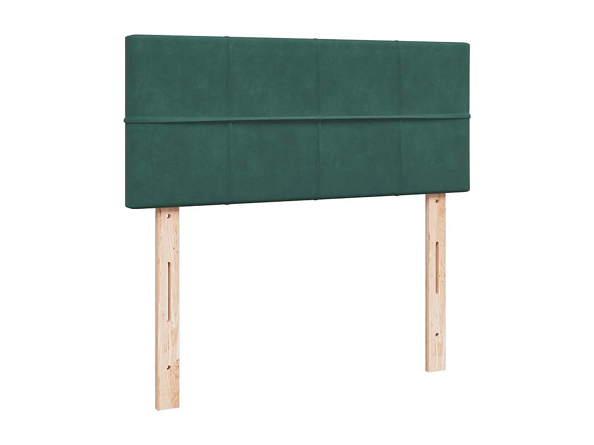 Pouf Letto con Materasso Verde Scuro 120x190 cm Velluto