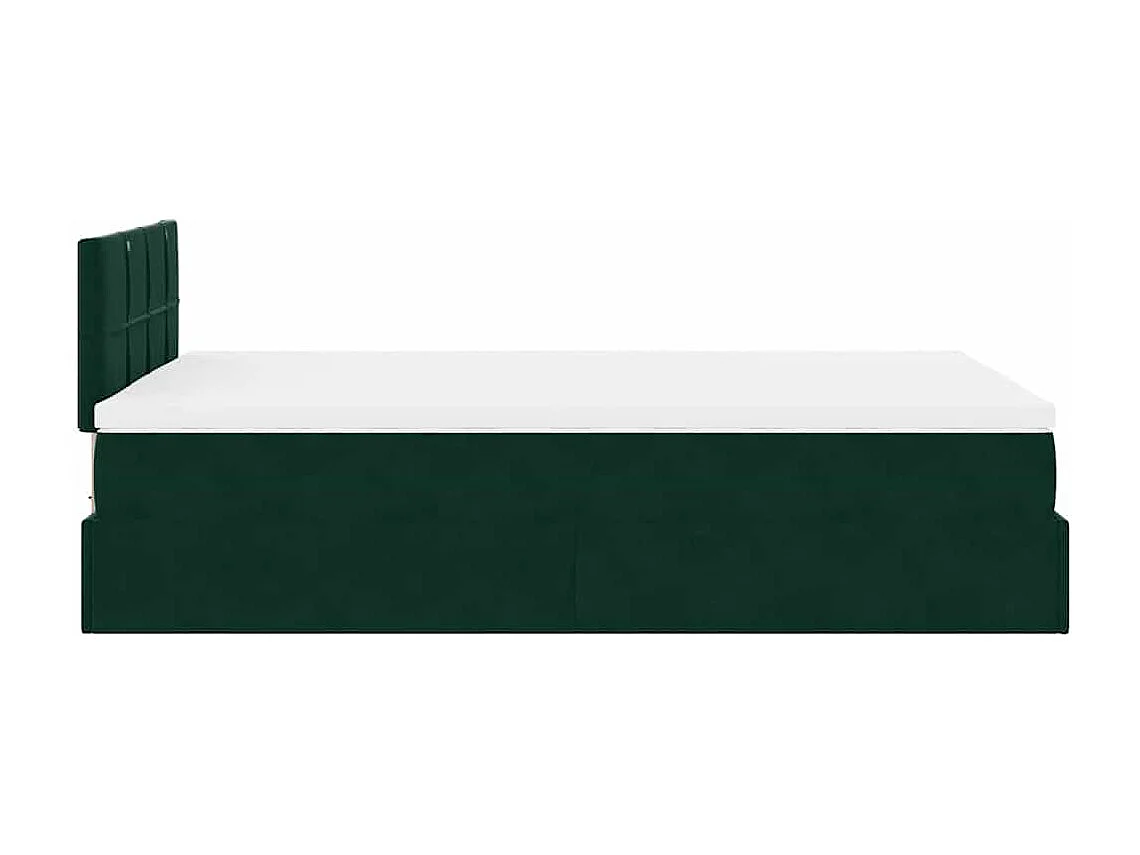 Pouf Letto con Materasso Verde Scuro 120x190 cm Velluto