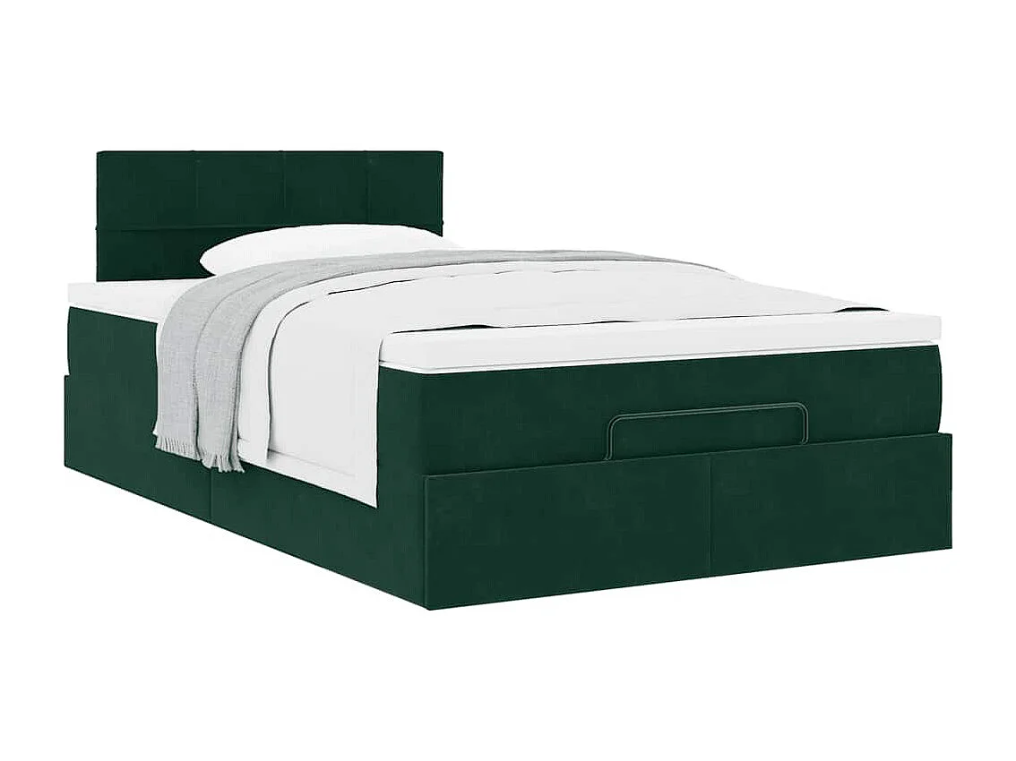 Bed poef met matras 120x190 cm fluweel donkergroen