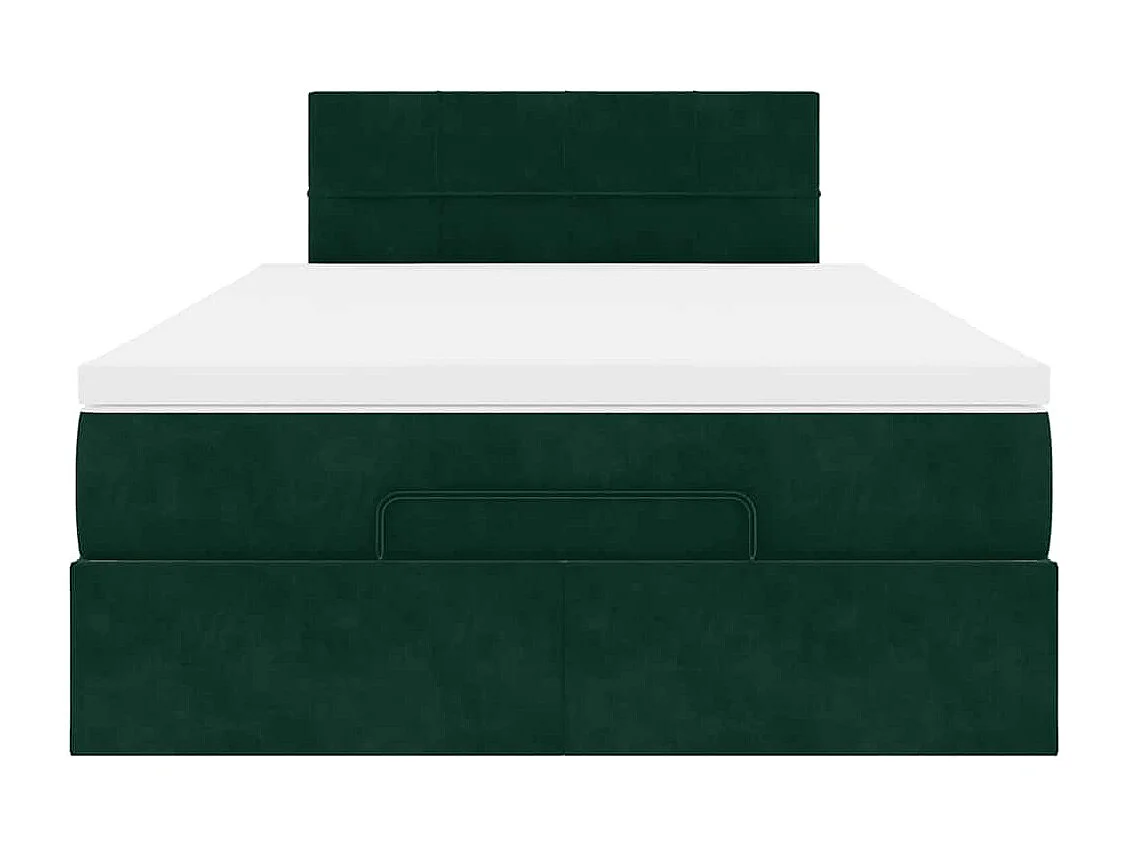 Bed poef met matras 120x190 cm fluweel donkergroen