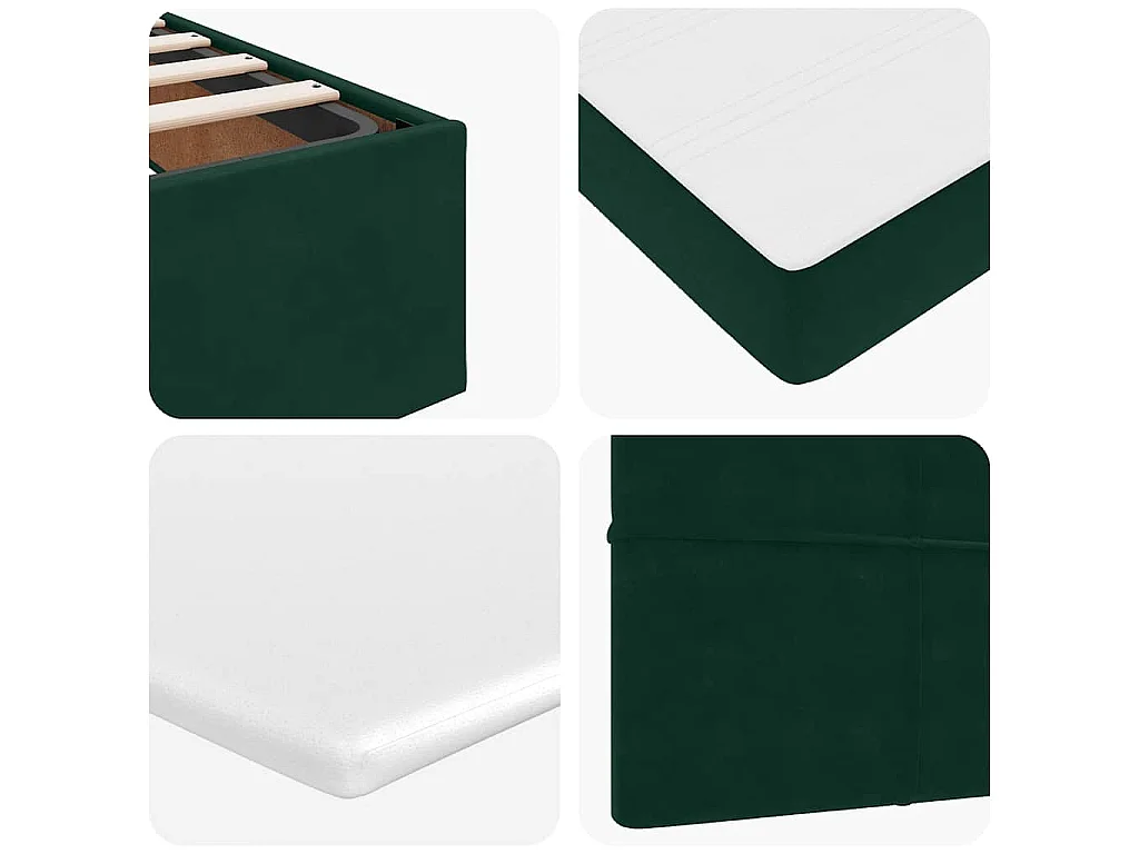 Pouf Letto con Materasso Verde Scuro 120x190 cm Velluto