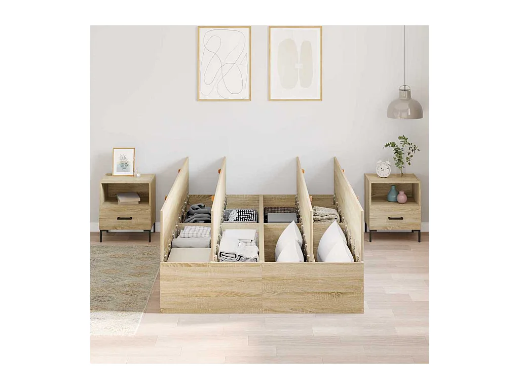 Cadre de lit Chêne sonoma 120 x 190 cm Bois d'ingénierie