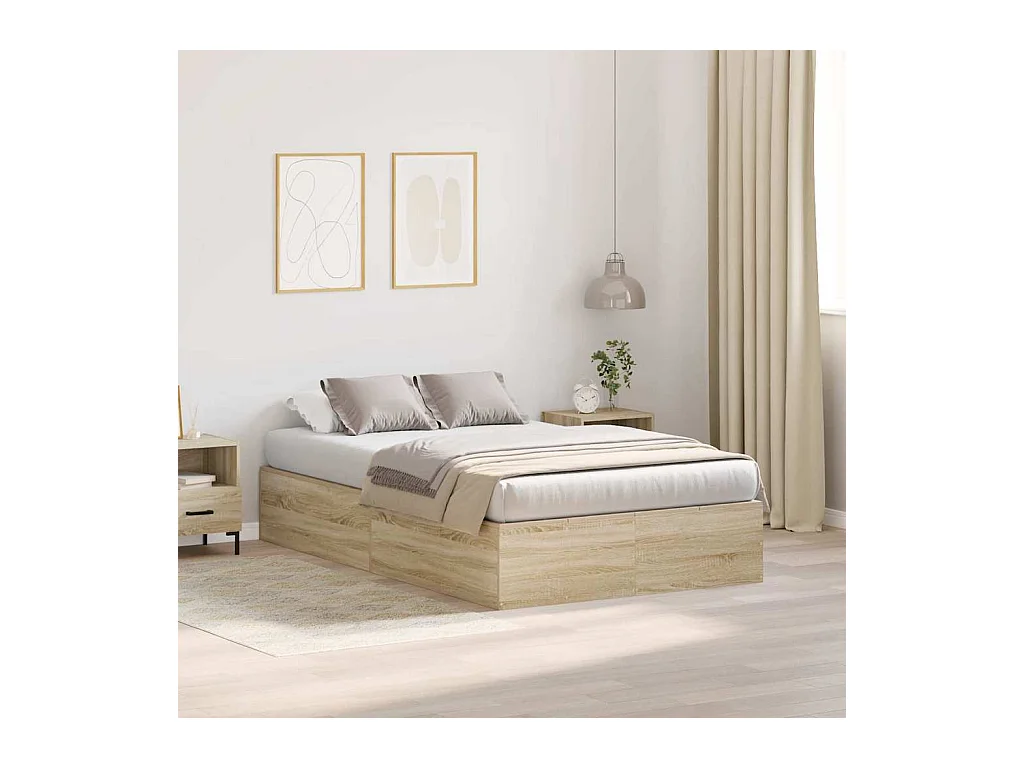 Cadre de lit Chêne sonoma 120 x 190 cm Bois d'ingénierie