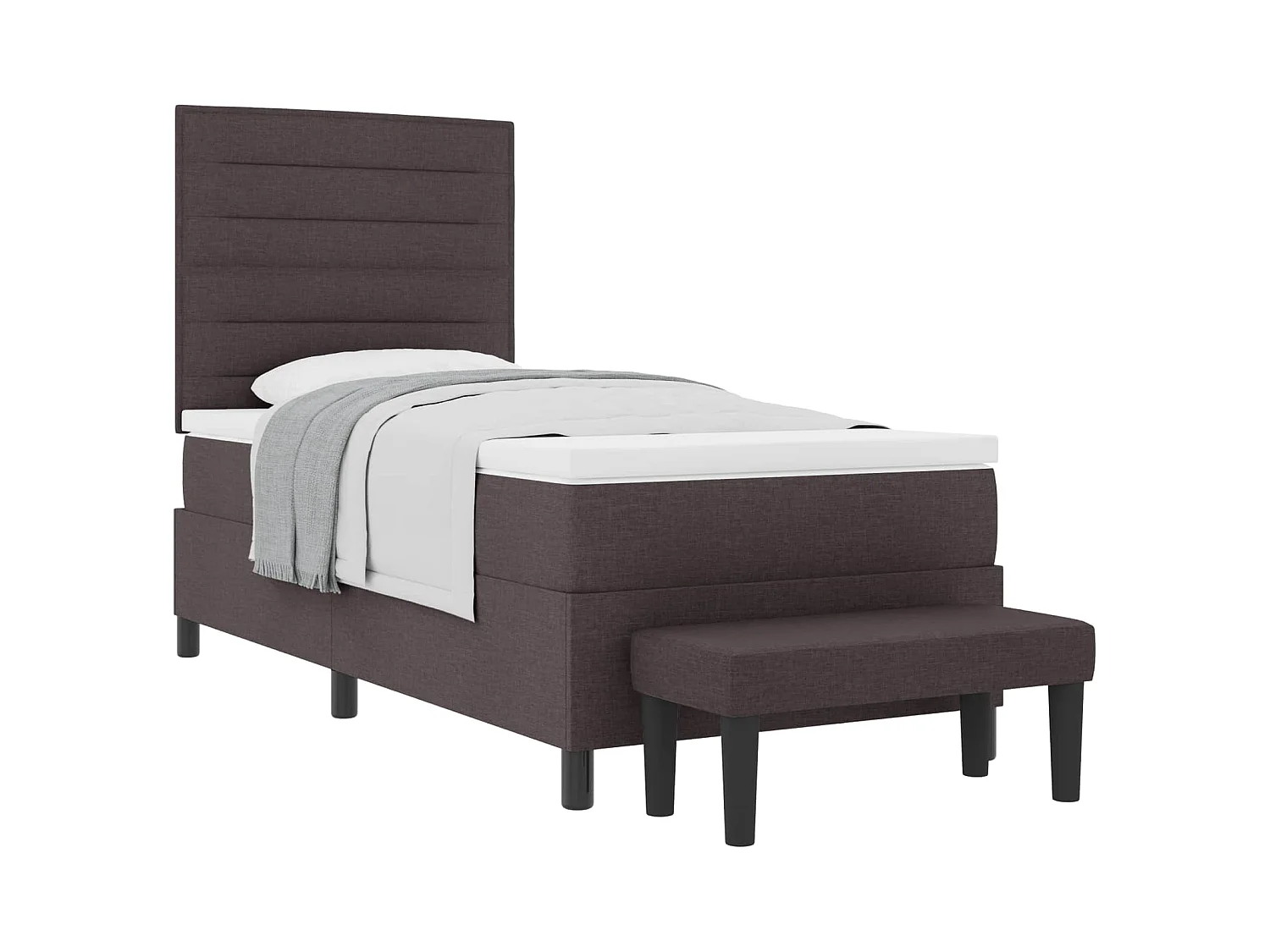 Boxspringbett mit Kopfteil Dunkelbraun 100 x 200 cm Stoff