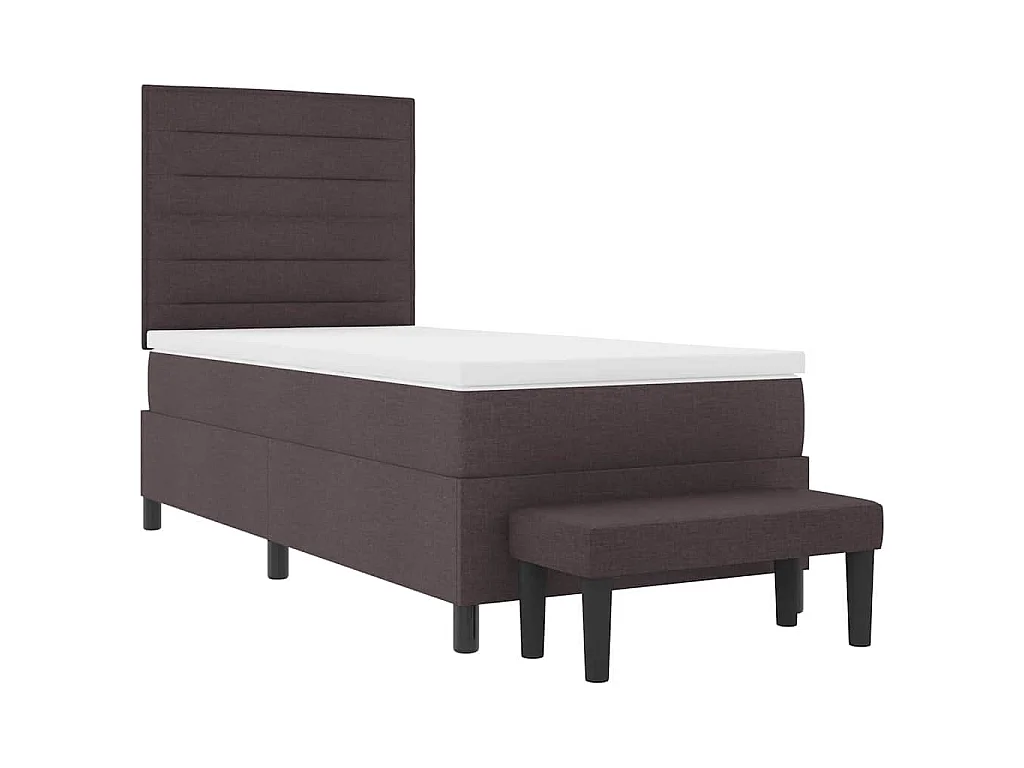 Boxspringbett mit Kopfteil Dunkelbraun 100 x 200 cm Stoff