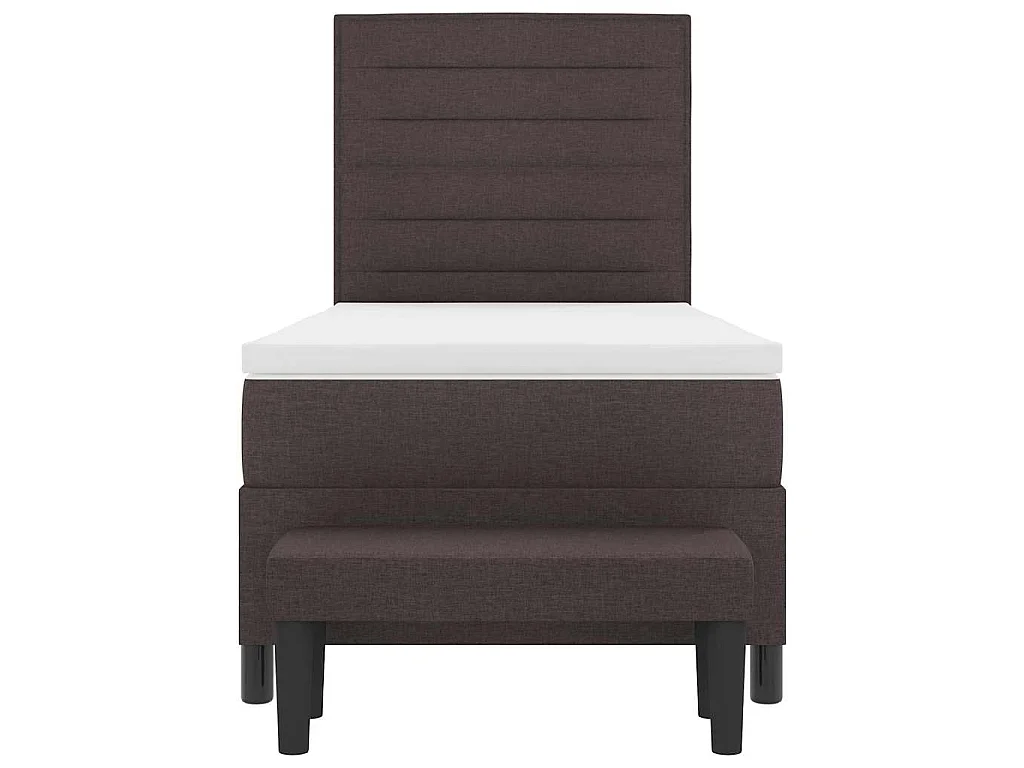 Boxspringbett mit Kopfteil Dunkelbraun 100 x 200 cm Stoff