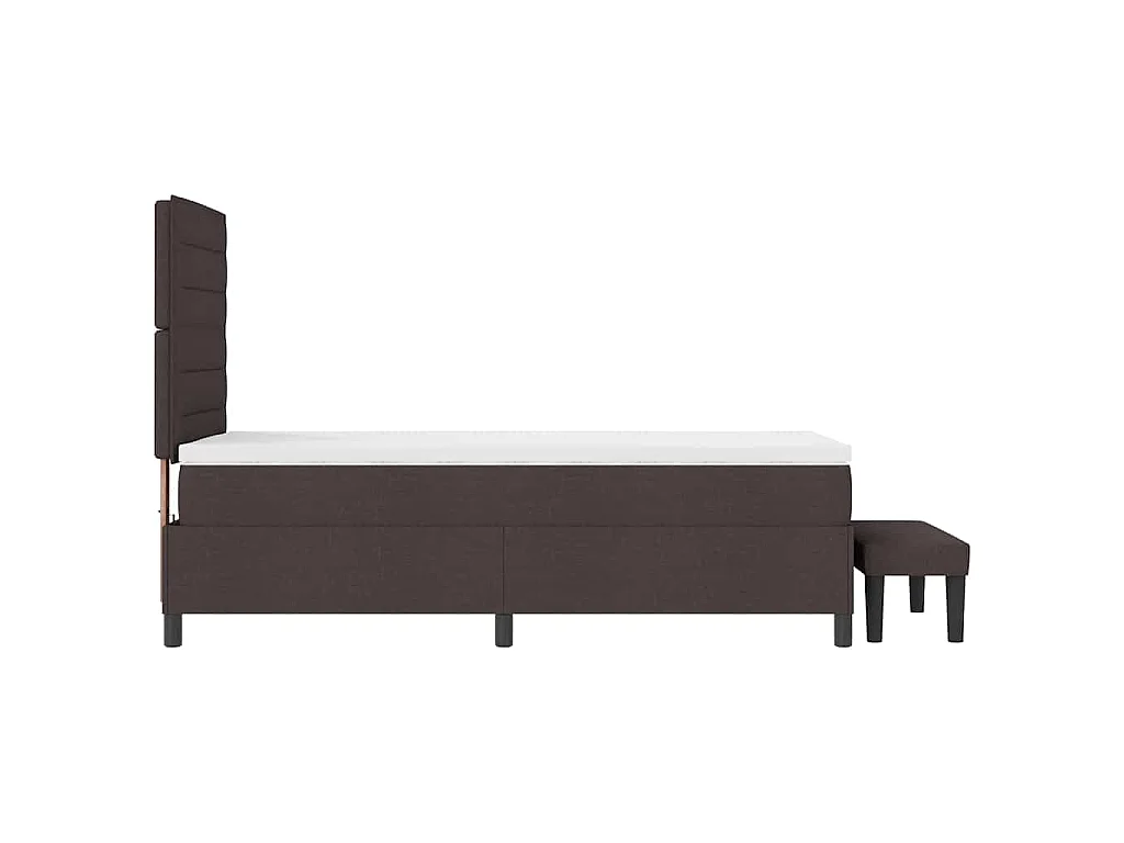 Boxspringbett mit Kopfteil Dunkelbraun 100 x 200 cm Stoff