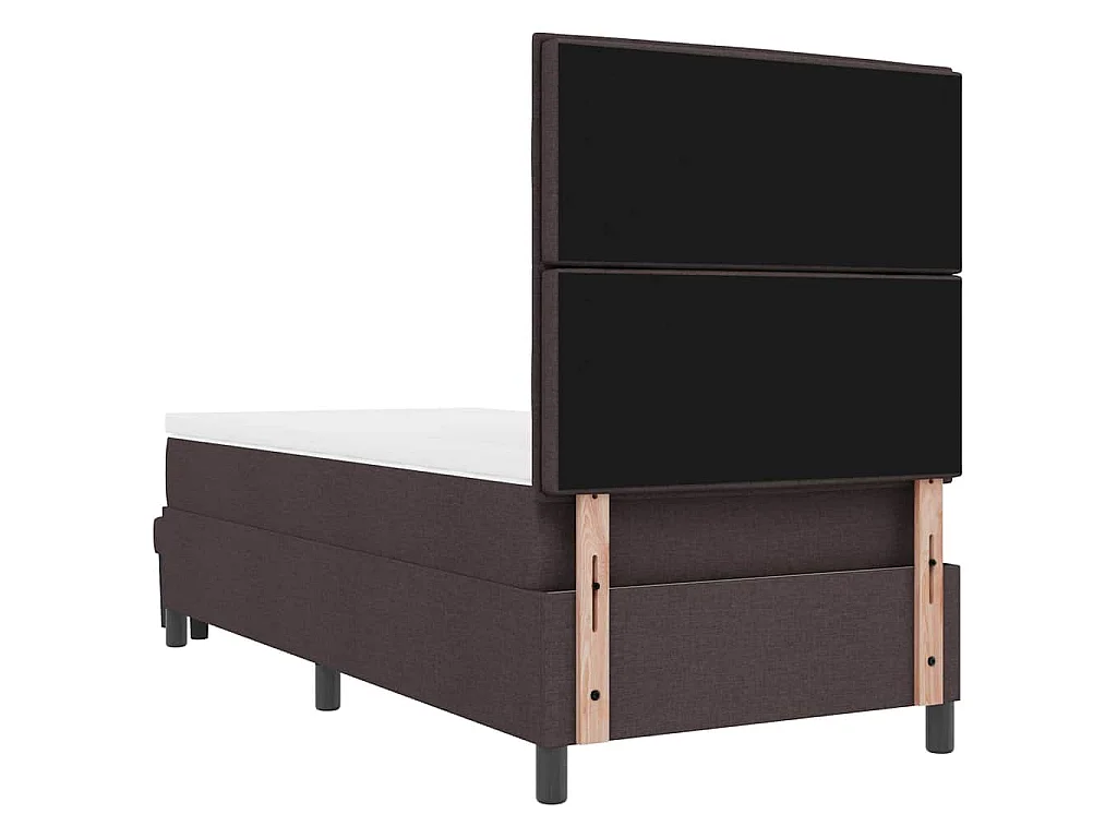 Boxspringbett mit Kopfteil Dunkelbraun 100 x 200 cm Stoff