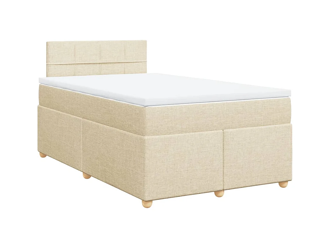 Boxspringbett mit Matratze Creme 120x190 cm Stoff
