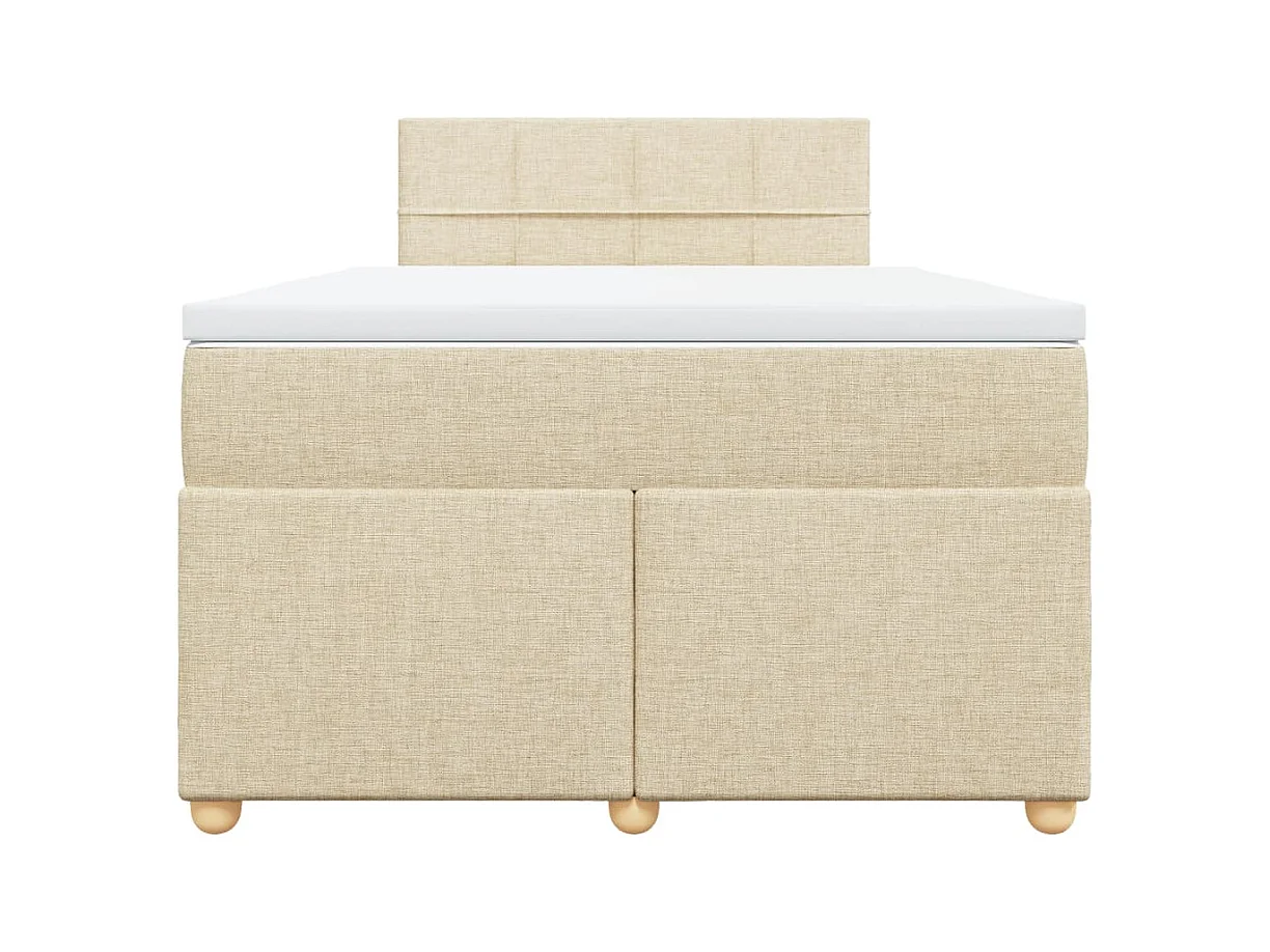 Boxspringbett mit Matratze Creme 120x190 cm Stoff