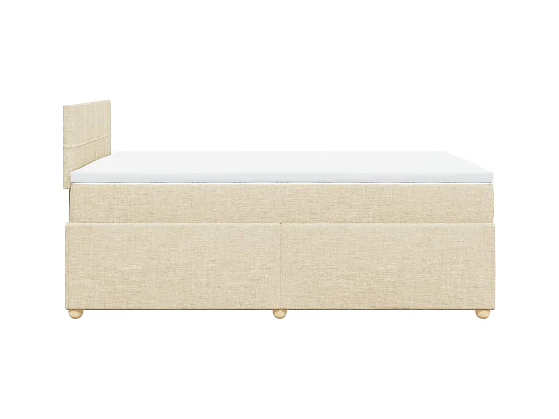 Boxspringbett mit Matratze Creme 120x190 cm Stoff