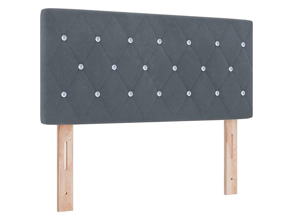 Cama tipo Box Spring Gris oscuro 100 x 200 cm Terciopelo