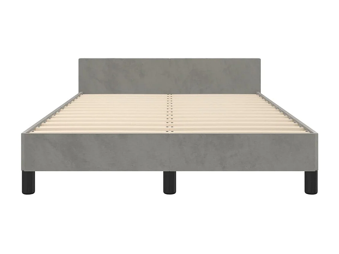 Cadre de lit sans matelas gris clair 120x200 cm velours
