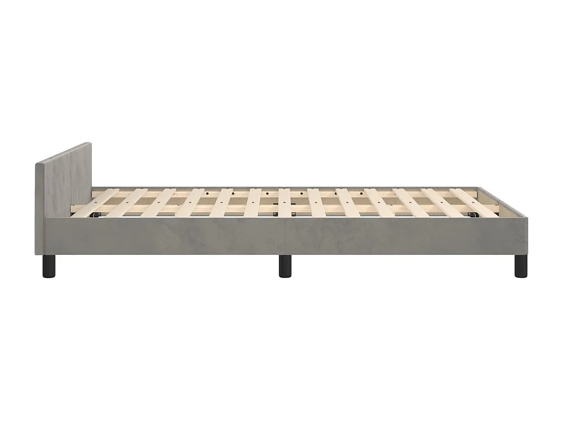 Cadre de lit sans matelas gris clair 120x200 cm velours