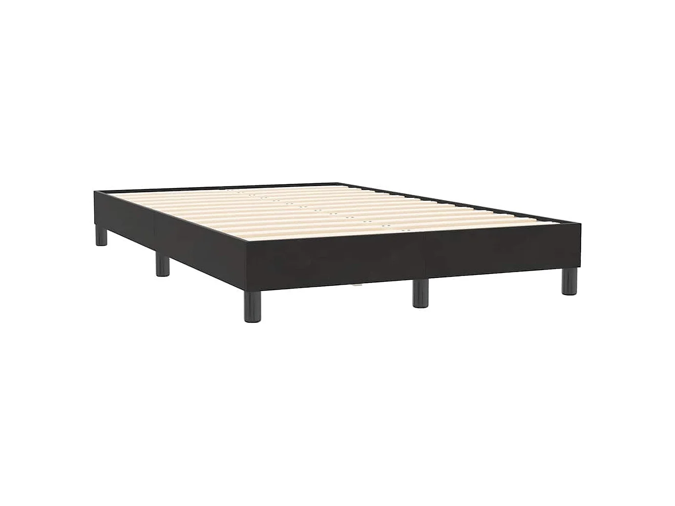 Cama box spring c/ colchão e LED 120x210 cm veludo preto