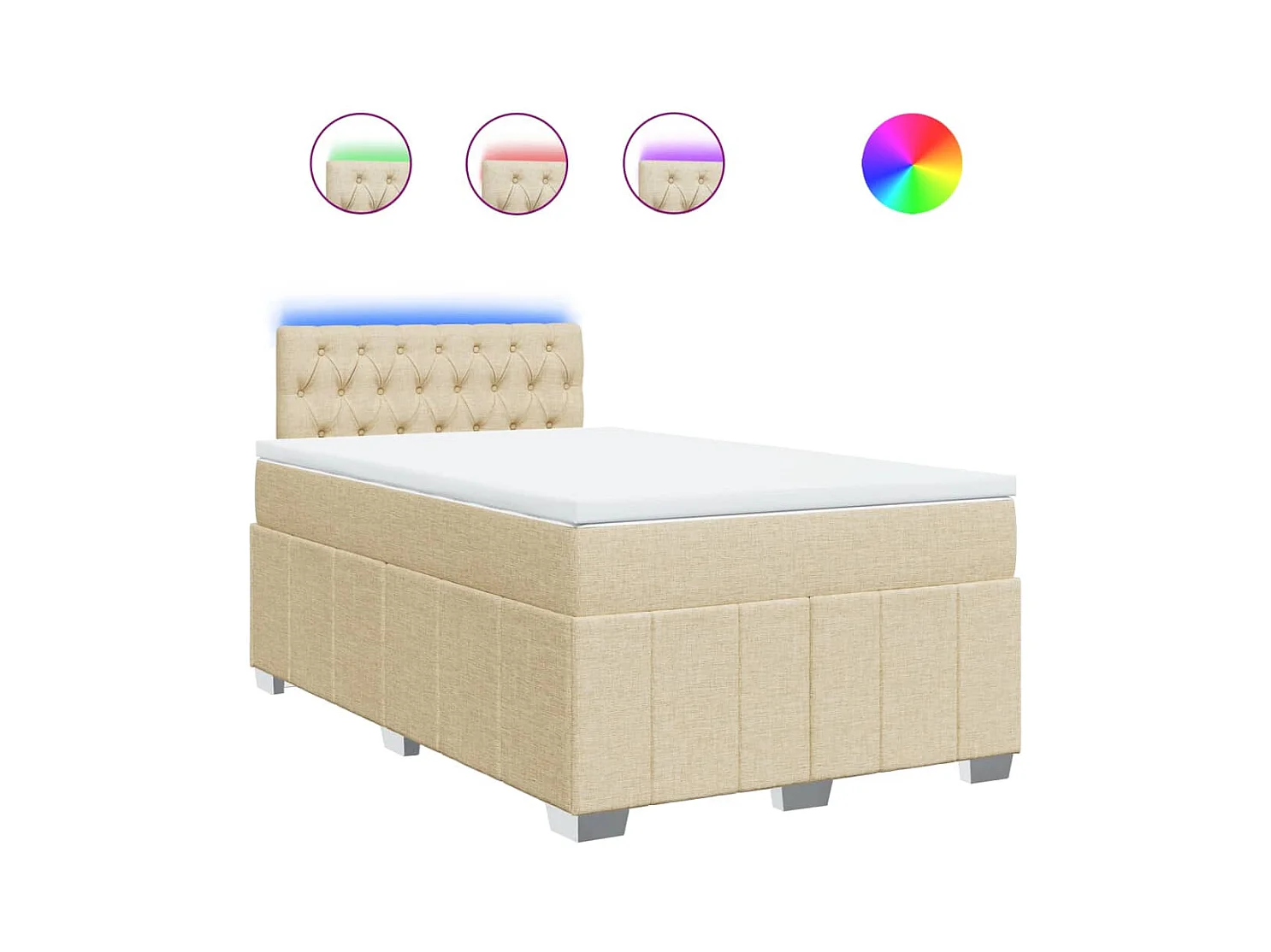 Boxspringbett mit Matratze Creme 120x200 cm Stoff