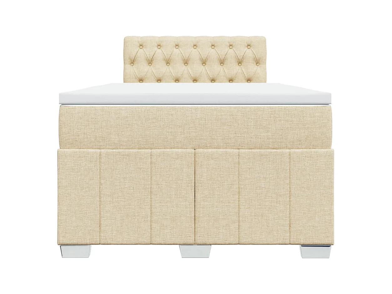 Boxspringbett mit Matratze Creme 120x200 cm Stoff