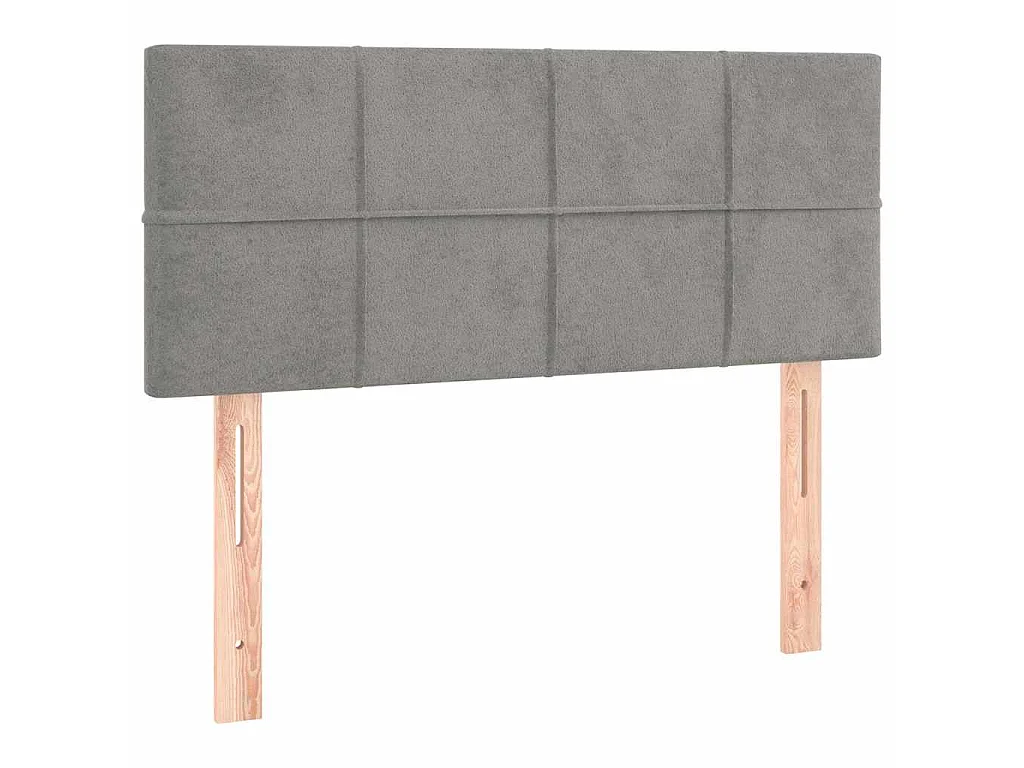 Boxspringbett mit Matratze & LED Hellgrau 120x190 cm Samt