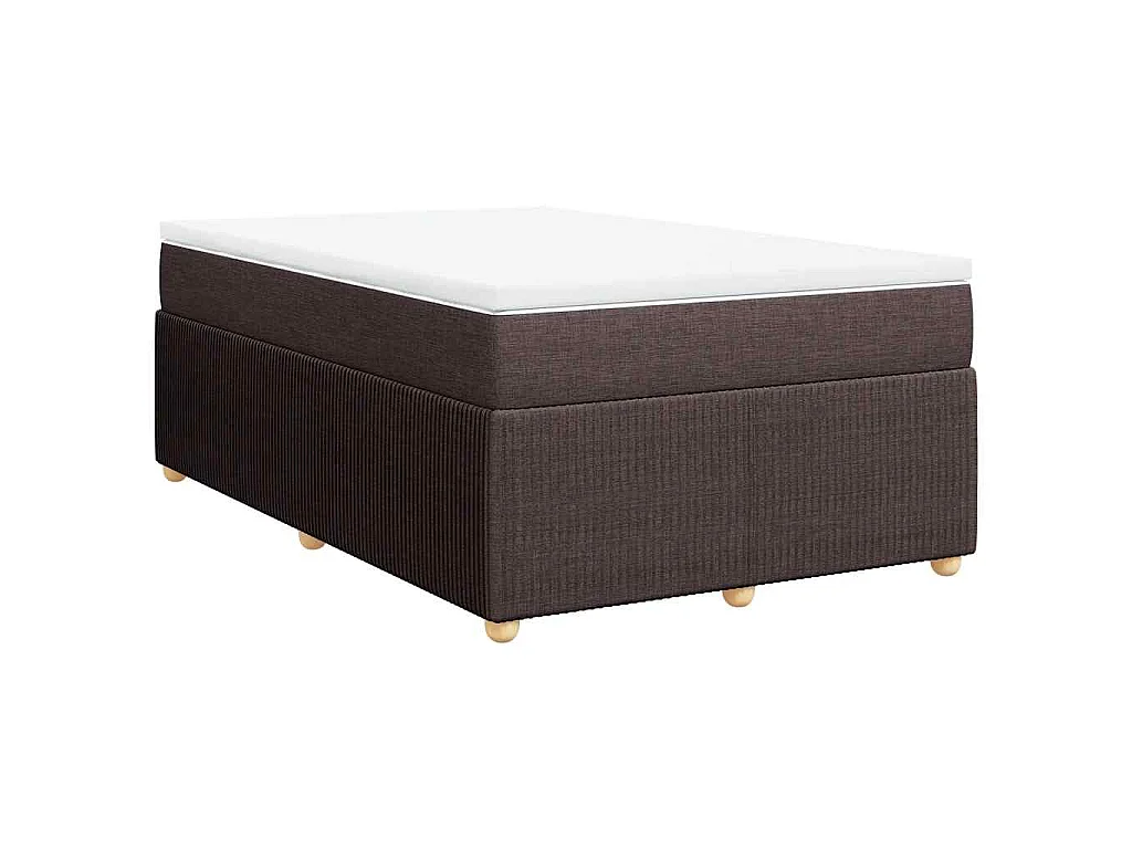 Boxspring met matras stof donkerbruin 120x190 cm