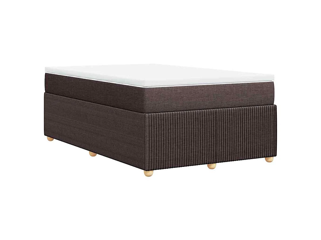 Boxspring met matras stof donkerbruin 120x190 cm