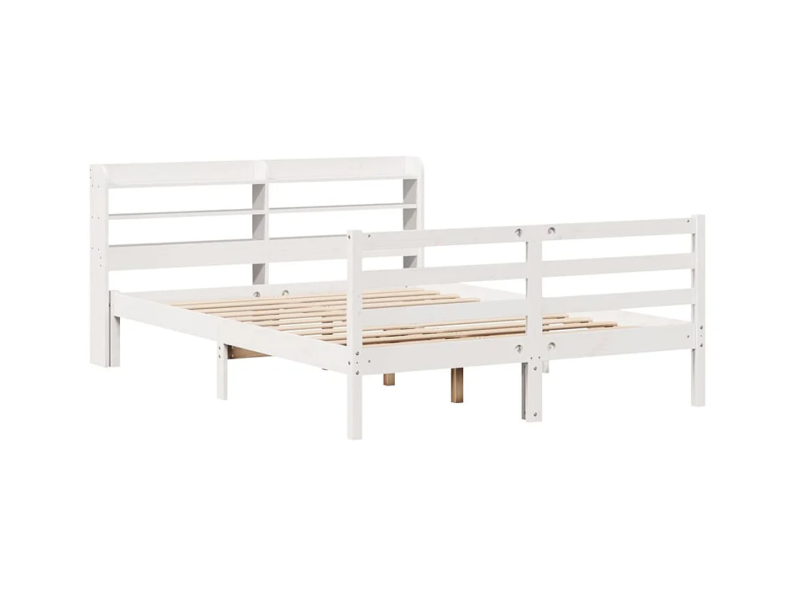 Cadre de lit avec tête de lit sans matelas blanc 120x200 cm
