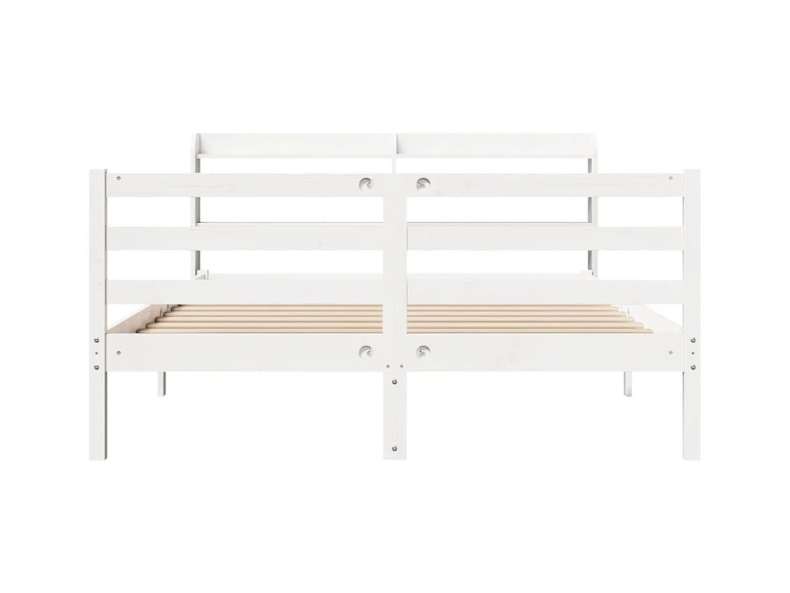 Cadre de lit avec tête de lit sans matelas blanc 120x200 cm