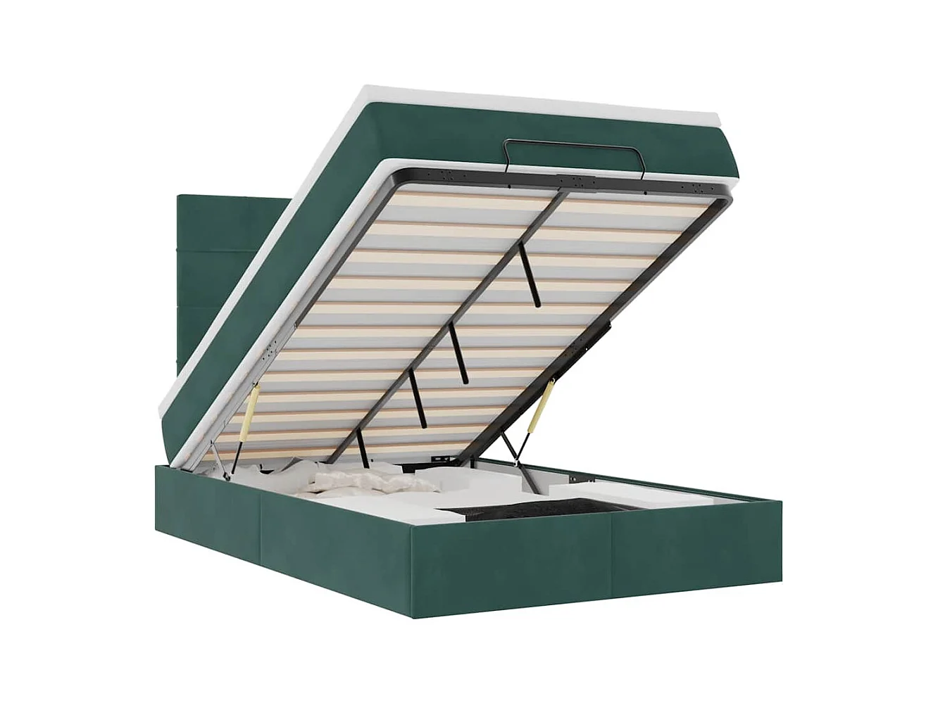 Ottoman bed met matrassen 120x200cm fluweel donkergroen