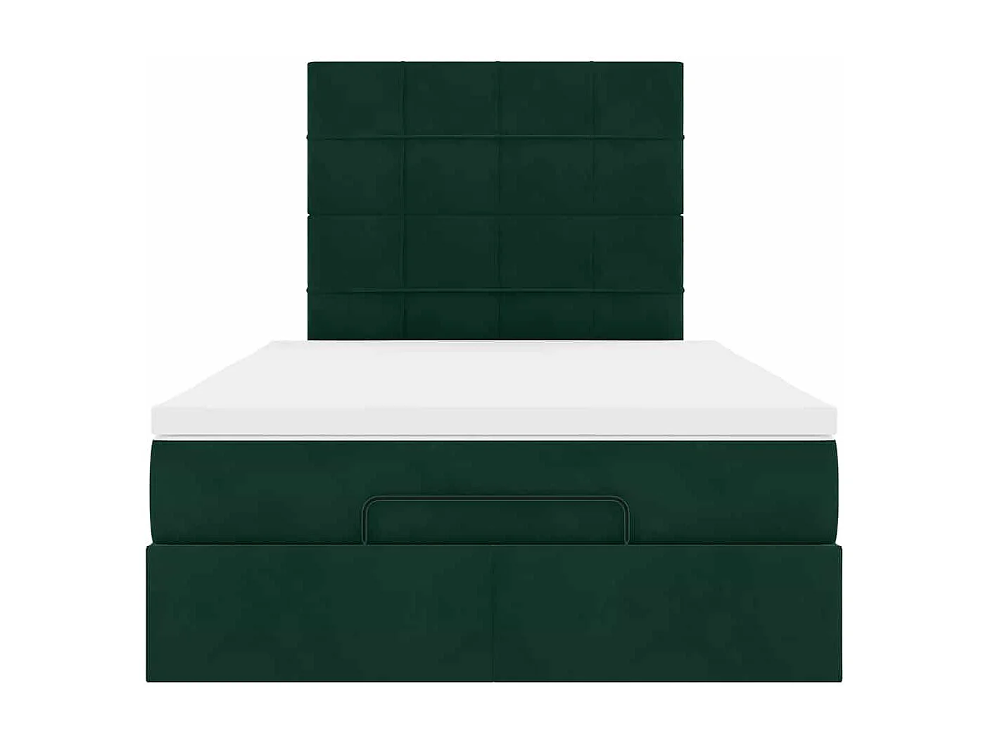 Cadre de lit ottoman avec matelas vert foncé 120x200 cm velours