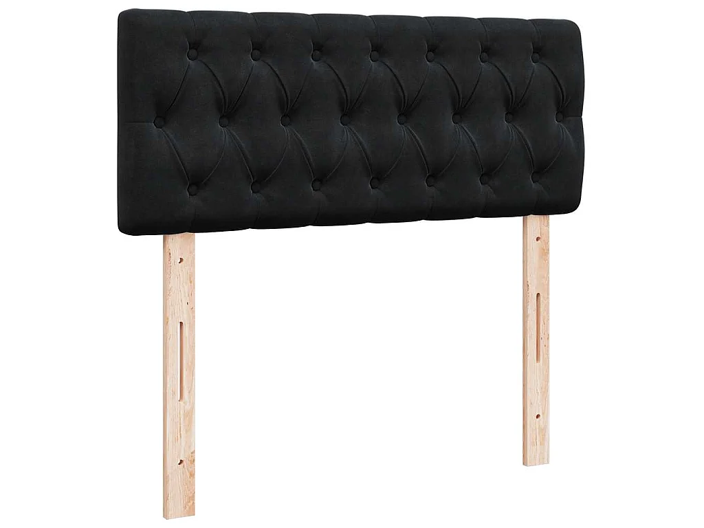 Struttura Letto Pouf con Materasso Nero 120x200 cm Velluto