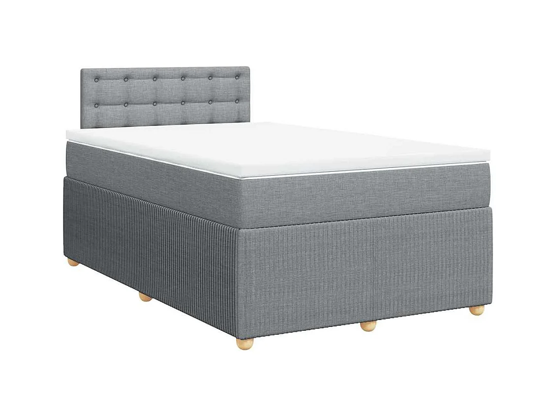 Sommier à lattes de lit et matelas gris clair 120x190 cm tissu