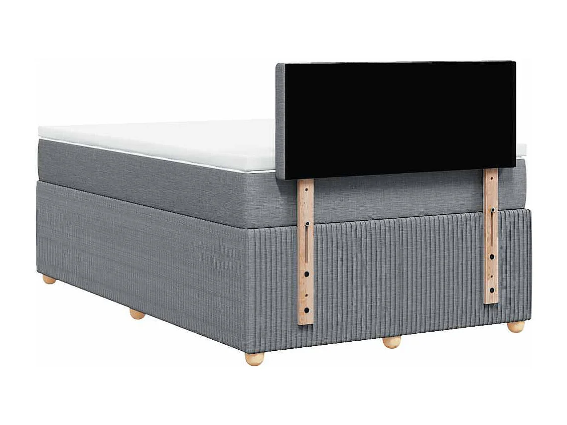 Sommier à lattes de lit et matelas gris clair 120x190 cm tissu