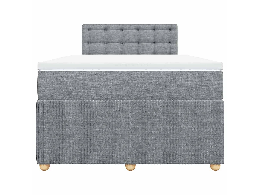Boxspringbett mit Matratze Hellgrau 120x190 cm Stoff
