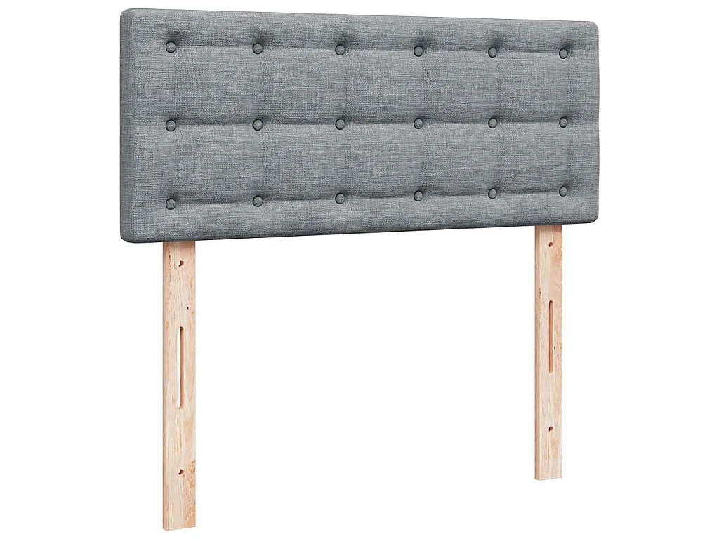 Boxspringbett mit Matratze Hellgrau 120x190 cm Stoff